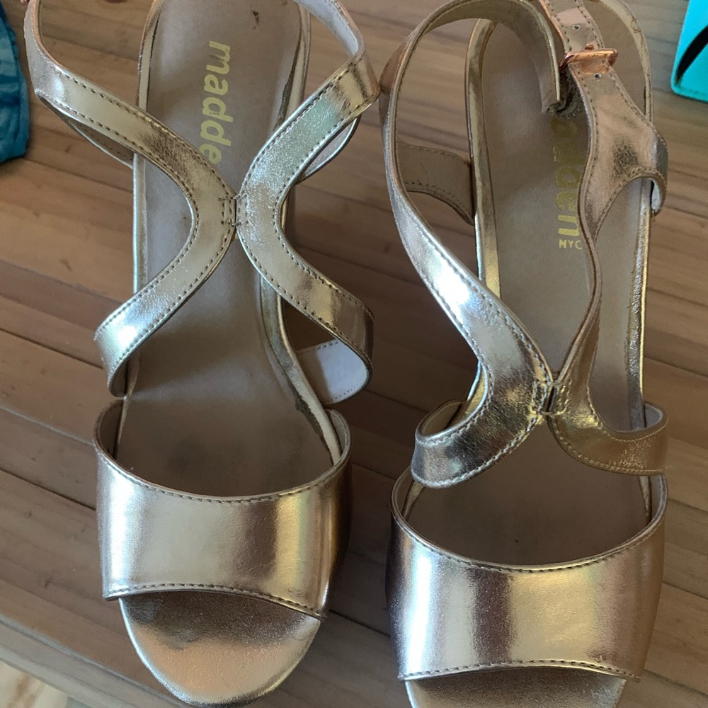 Gold platform shoes